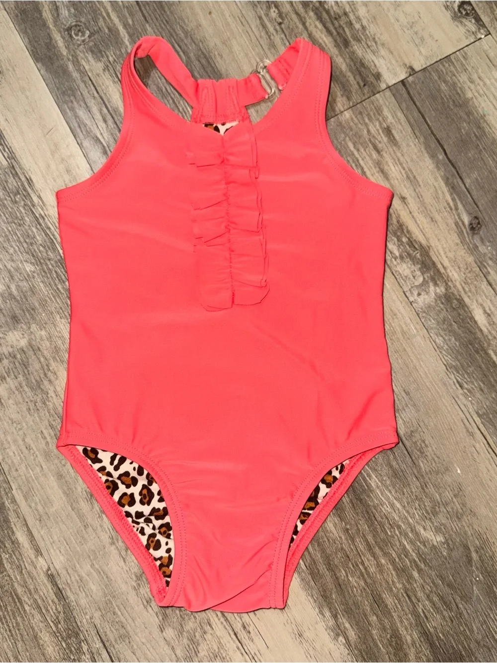 Circo Coral Pink Ruffle One-Piece Swimsuit for Kids